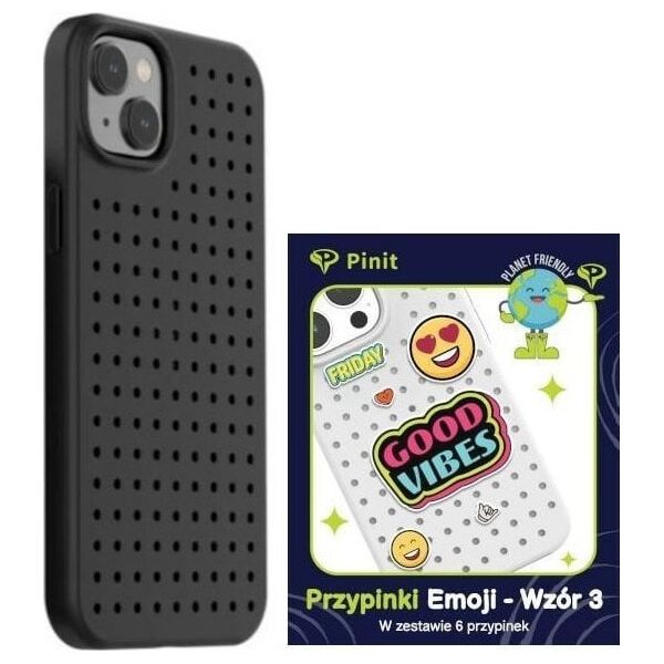 Σετ θήκης Pinit Pinit Dynamic + Emoji Pin iPhone 14 Plus 6,7" μαύρο/μαύρο μοτίβο 3 13002139 5905359817277