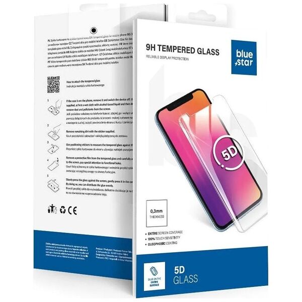 Szkło hartowane Blue Star 5D - do Samsung A36 5G (full glue/case friendly) - czarny