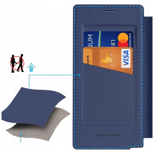 Etui Dux Ducis Skin X Pro na Samsung Galaxy S25 Ultra z MagSafe i portfelem - niebieskie