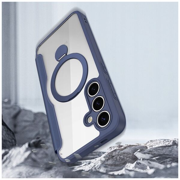 Etui Dux Ducis Skin X Pro na Samsung Galaxy S25+ z MagSafe i portfelem - niebieskie