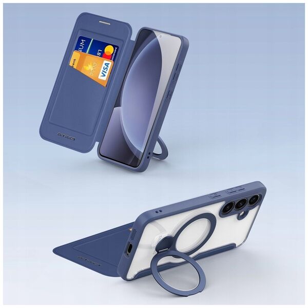 Etui Dux Ducis Skin X Pro na Samsung Galaxy S25+ z MagSafe i portfelem - niebieskie