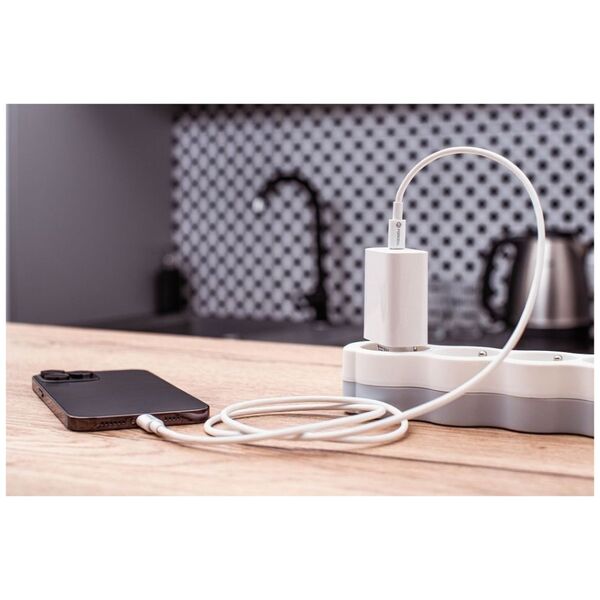 Kabel USB ForCell FORCELL F-ENERGY C901 kabel Typ C do Lightning MFi PD 3A 30W 1 m biały