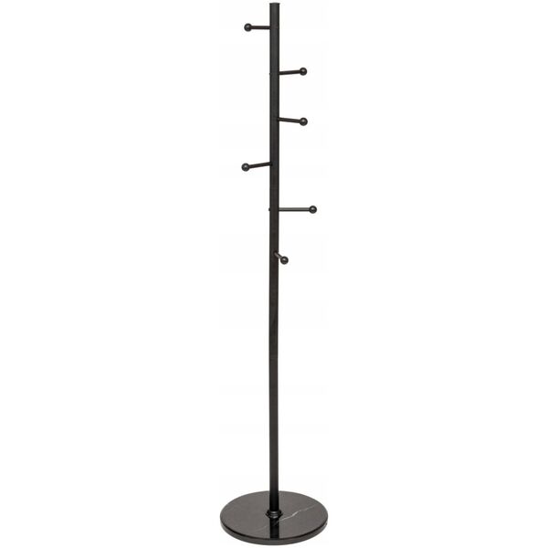 Wieszak na płaszcze BLACKMARBLE z 6 metalowymi uchwytami, 173 cm
