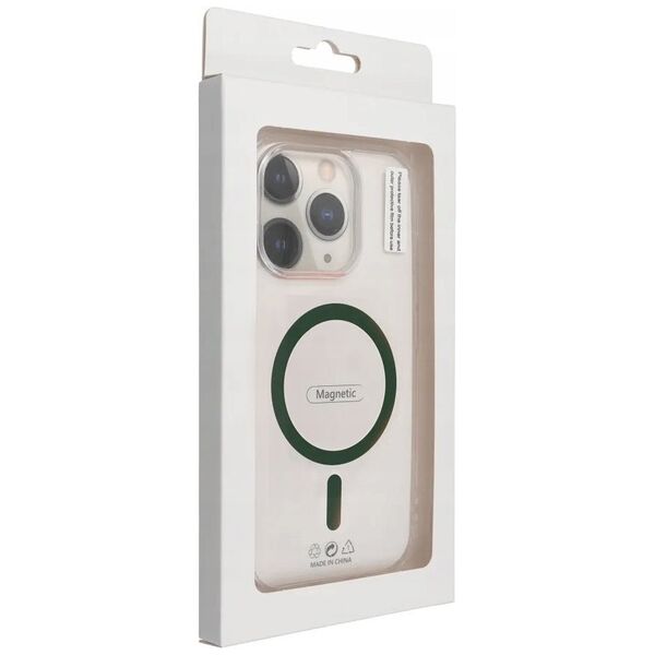 Drop Glue Colorful Ring Mag Cover kompatybilny z MagSafe pasuje do IPHONE 12 / 12 PRO ciemny zielony