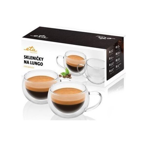 Eta ETA Lungo cups ETA518091010 For coffee, 2 pc(s), Dishwasher proof, Glass