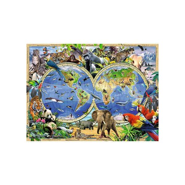 Ravensburger Puzzle 300el Świat z dzikimi zwierzętami (131730)