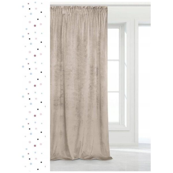 Paulina Łukjaniuk Zasłona 140 x 270 Dekoracyjna Velvet Soft Beżowy