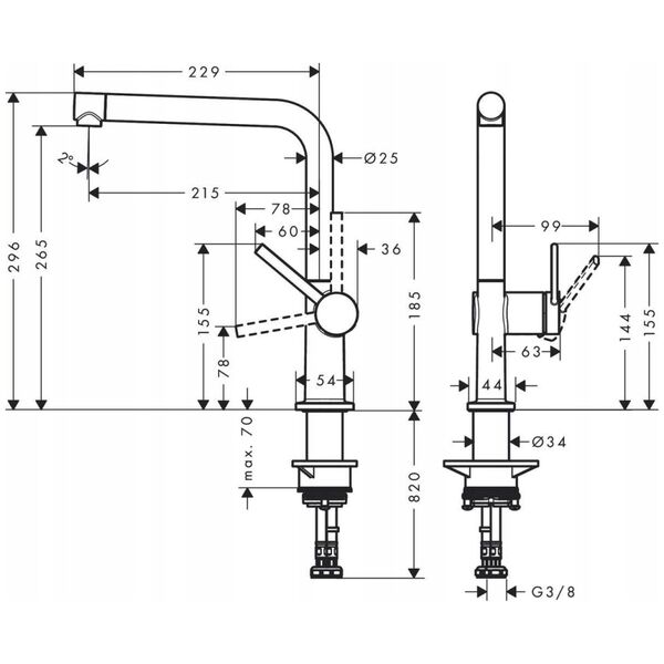 Bateria kuchenna Hansgrohe Kitchen faucet Hansgrohe Talis M54 72840800 (stainless steel)