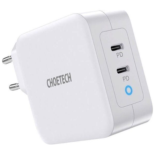 Φορτιστής Choetech Kroviklis CHOETECH GaN 2xUSB Type-C: 100W, PD 13227261 6971824979817
