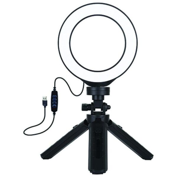 Δαχτυλίδι φωτιστικό Puluz LED žiedinė lempa 12cm, su trikoju stovu iki 14,5cm, USB 13360241 9990000940400