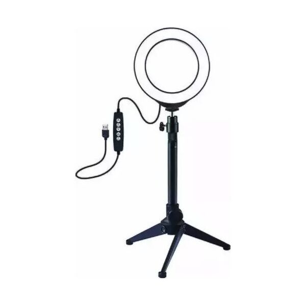 Δακτυλιοειδής λάμπα LED Puluz žiedinė lempa 12cm, su trikoju poznaniu stovu iki 24,5cm, USB, RGBW 13360253 9990000940486