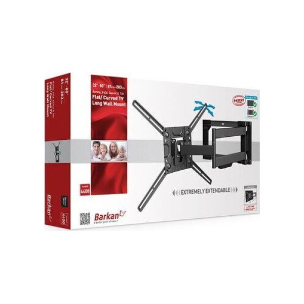 Barkan BARKAN BM443LP 13"-75" TV, 4 lankstų, prailgintas, sieninis, juodas 13412987 7290016783698