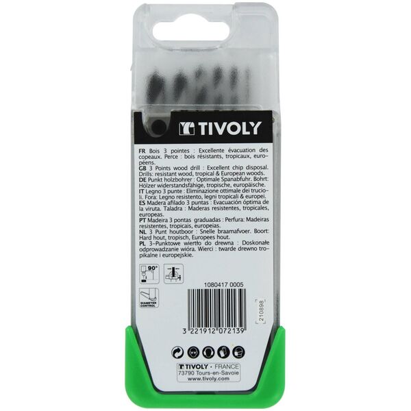 Tivoly Tivoly Medžio krajžtų rinkinys (minkštai medienai ir kietmedžiui) Clipster PRO 6vnt Ø2-8mm 13414458 3221912072139