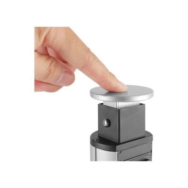 Deltaco Iššokanti maitinimo juosta DELTACO OFFICE su apsauga nuo viršįtampių, 3x EU kištukai, 2x USB, juoda/sidabrinė / DELO-0402 13435697 7333048044150