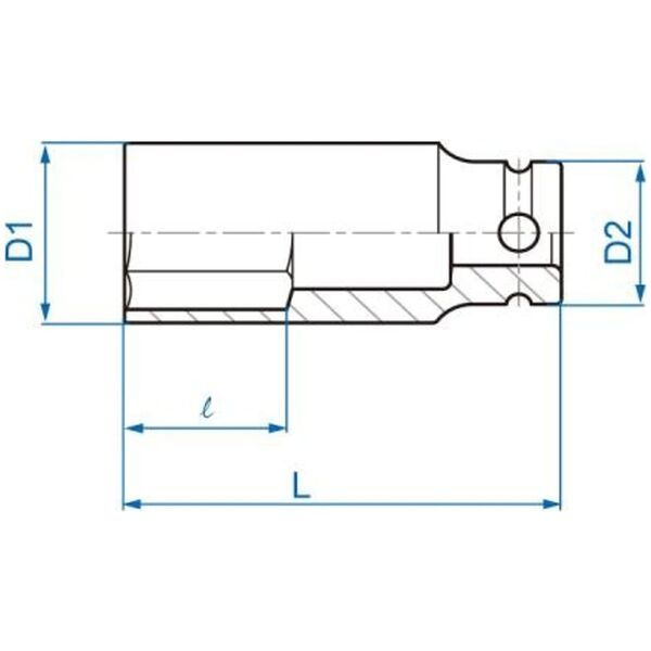 King Tony NASADKA DŁUGA UDAROWA 1/2" 46mm x 80mm, 6-kąt King Tony