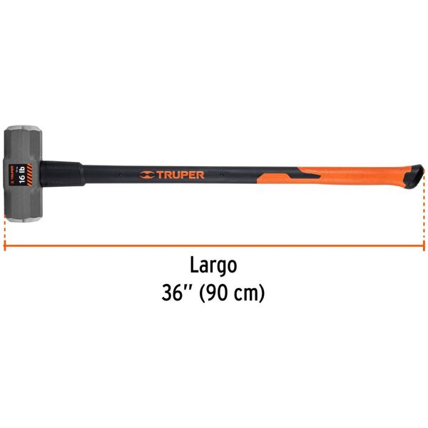 Truper Truper Plaktukas-kūjis aštuonkampe dviguba galva 7200g, stiklo pluošto kotas 91cm 13784840 7501206675854
