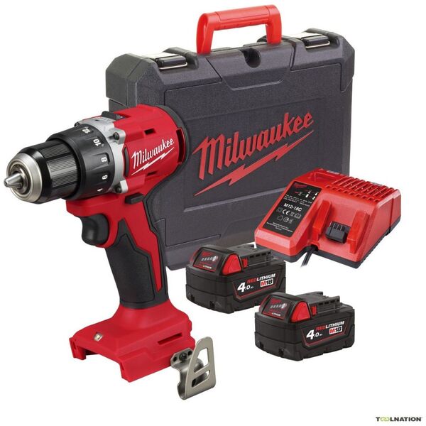 Μπαταρία τρυπανιού/οδηγού Milwaukee. suktuvas-gręžtuvas M18 BLDDRC-402C 18V 2x4.0Ah Li-Ion 13923575 4058546477059