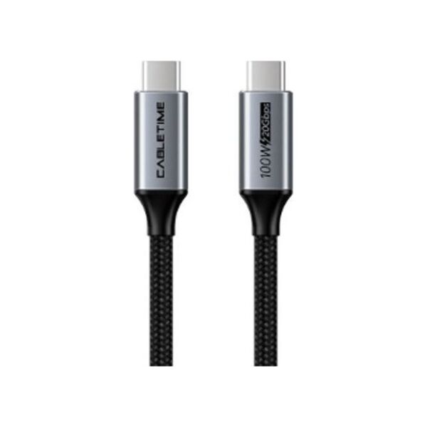 Καλώδιο USB Extra Digital Kabelis USB3.2, USB-C - USB-C, 20Gbps, 100W, 20V/ 5A, 4K/ 60HZ, 1m 14067362 6975285500115