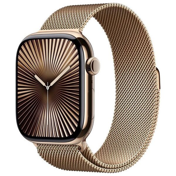 Smartwatch Apple Watch 10 GPS + Cellular 46mm Gold Titanium Milanese Loop Złoty  (MC7T4QF/A)