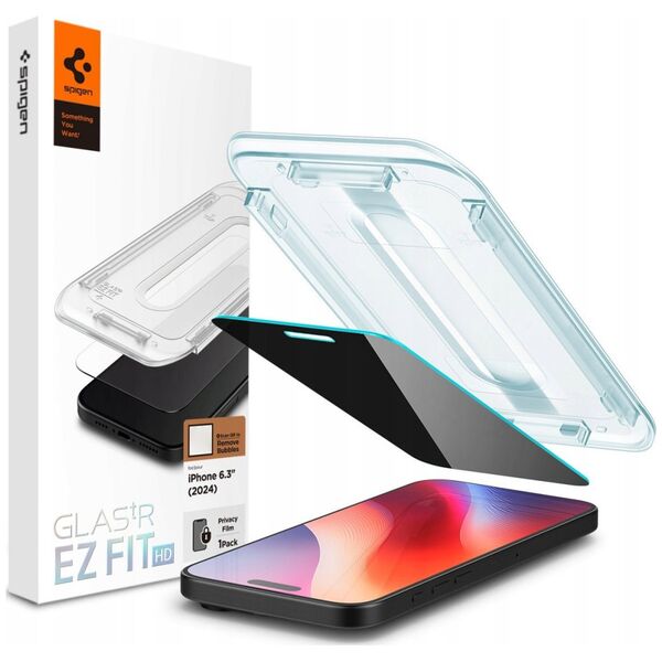 Spigen Spigen Glass tR EZ Fit HD (Privacy) 1 Pack, transparency - iPhone 16 Pro