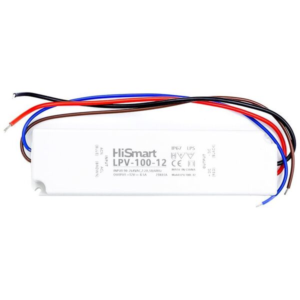 Maitinimo šaltinis 12V, 8.5A, 100W, IP67