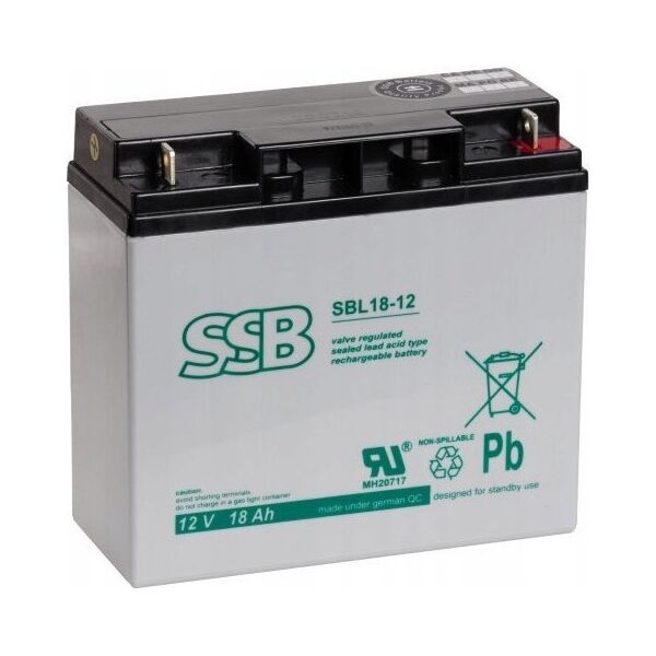 Akumuliatorius (AGM) SSB SBL 18Ah 12V F3 VRLA (pakuotėje 2)