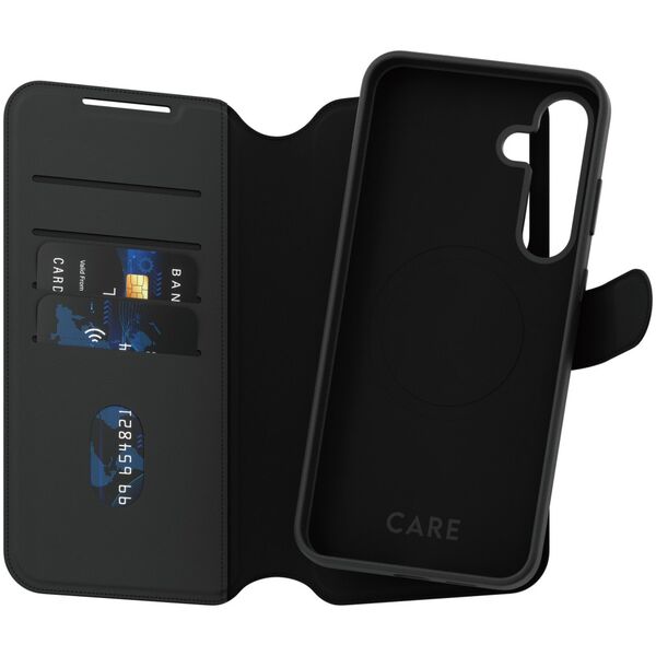 CARE by PanzerGlass Feature Case Tango Two-in-One Wallet Qi Compatible Samsung Galaxy S25 Plus, Black