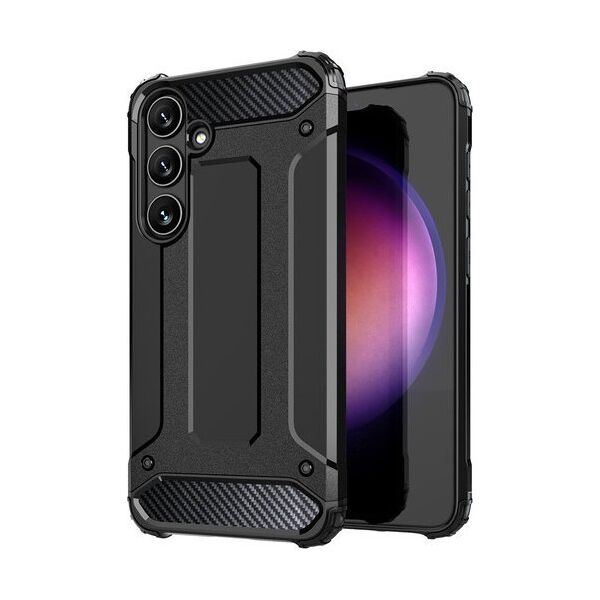 Hybrid Armor etui na Samsung Galaxy S25 pancerny hybrydowy pokrowiec - czarne