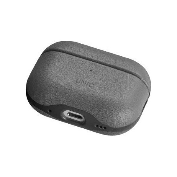 UNIQ Lyden DS - etui  ze sztucznej skóry do AirPods Pro 2 szare/czarne - Gwarancja bezpieczeństwa. Proste raty. Bezpłatna wysyłka od 170 zł.