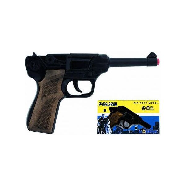 Gonher Metalowy pistolet policyjny 8 naboi
