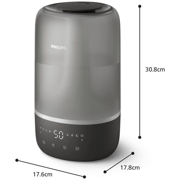 PHILIPS Humidifier Series 1000 Up to 41 m2 3 settings grey