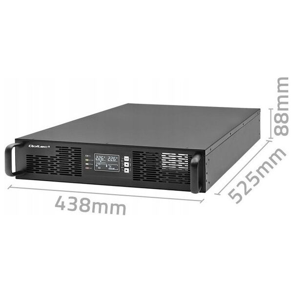Dysan Zasilacz awaryjny UPS Qoltec do RACK | 3kVA | 3000W | Power Factor 1.0 | LCD | On-line
