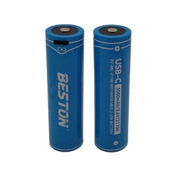 BESTON Baterija 21700 įkraunama με USB-C lizdu, 3.6V, 5000mAh, Li-Ion, 2vnt. 14201018 9990000620388