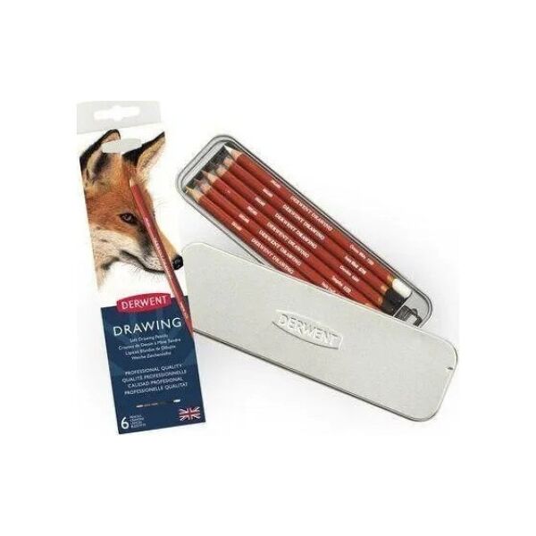 Derwent Drawing pencil - 6stk tin