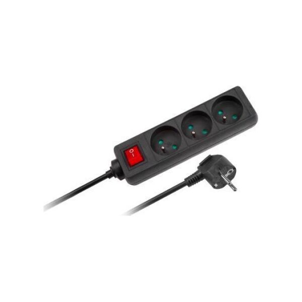 Listwa zasilająca Rebel 3 gniazda 5 m czarna (URZ3197-5B)