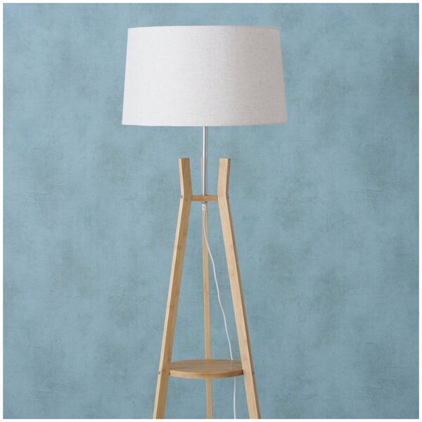 Lampa podłogowa Boltze Lampa stojąca do salonu AVAL, klosz z materiału imitującego len, 153 cm