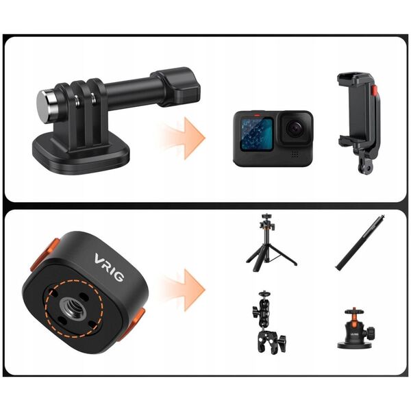 Głowica Szybkozłączka Uchwyt Magnes 1/4 do GoPro HERO 13 12 11 10 9 8 7 MAX / AC14