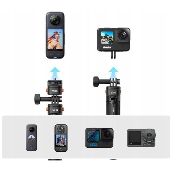 Głowica Szybkozłączka Uchwyt Magnes 1/4 do GoPro HERO 13 12 11 10 9 8 7 MAX / AC14
