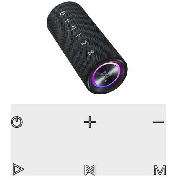 Głośnik przenośny Bluetooth Mirtune C2 24W + kable USB-C AUX - czarny Głośnik przenośny Bluetooth Mirtune C2 24W + kable USB-C AUX - czarny