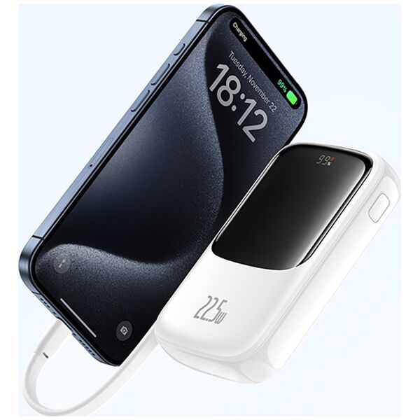 Power bank 10000mAh Qpow Pro+ 22.5W USB-C - biały Power bank 10000mAh Qpow Pro+ 22.5W USB-C - biały