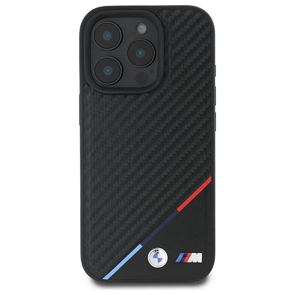 Original Case IPHONE 16 PRO BMW Hardcase M Carbon Tricolor Line MagSafe (BMHMP16L23PUDTK) black 3666339312084
