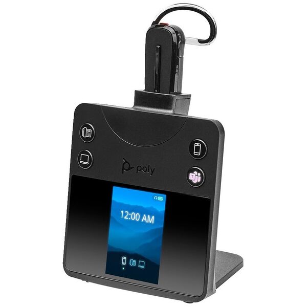 Słuchawki Poly Poly Savi 8445 OFFICE - Savi 8400 series - Headset - konvertierbar - DECT / Bluetooth - kabellos - Schwarz - Zertifiziert fur Microsoft Teams