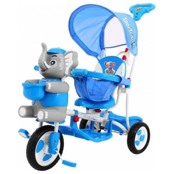 SporTrike Rowerek 3 Kołowy Szczęśliwy Słoń Niebieski