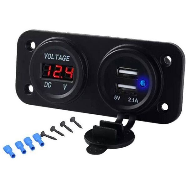 Ładowarka PLS37B CAR CHARGER VOLTOMETER