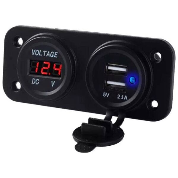 Ładowarka PLS37B CAR CHARGER VOLTOMETER