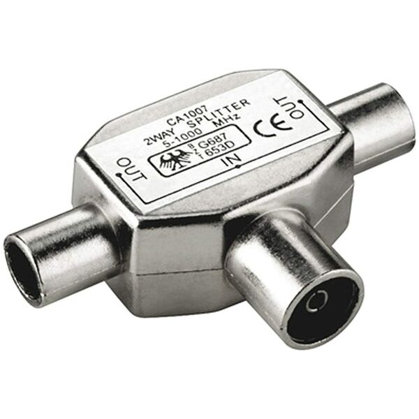 Value Cable Value 11.99.4476, Coaxial in, 2 x Coaxial out, αρσενικό, θηλυκό, 75 O 13996082 4051366115323