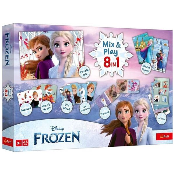 Trefl TREFL FROZEN 8in1 Mix&play set of boardgames