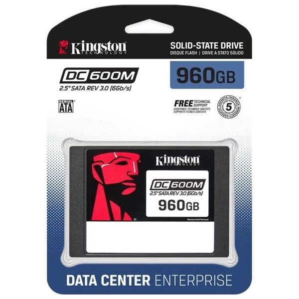 KINGSTON 960GB DC600M 2.5" SATA3 mixed-use data center SSD for enterprise servers and NAS (VMWare Ready)