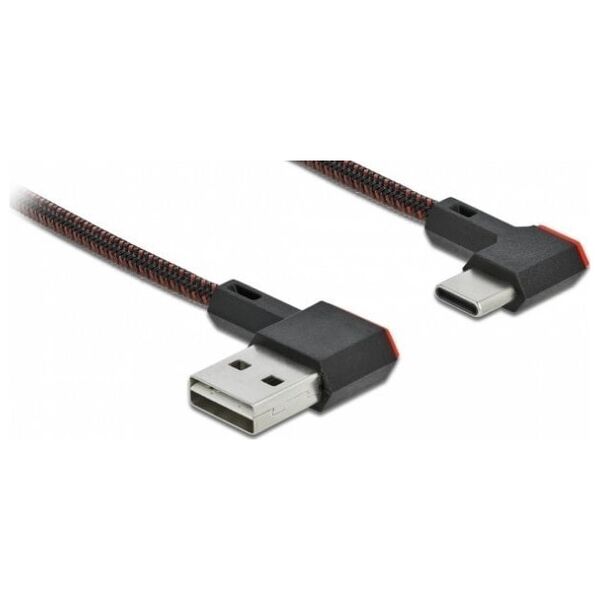 Kabel USB Delock KABEL USB-C(M)->USB-A(M) 2.0 0.2M KĄTOWY PRAWO CZARNY DELOCK