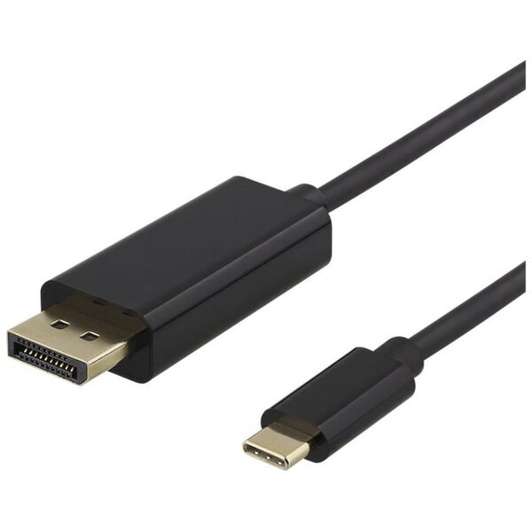 Deltaco USB-C - Καλώδιο DisplayPort Καλώδιο USB DELTACO 4K UHD, paauksuotos jungtys, 2m, juodas / USBC-DP200-K / R00140015 13026765 7333048053077